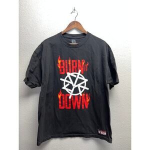 WWE Seth Rollins Shirt Burn It Down Wrestling Black Graphic Tee XL